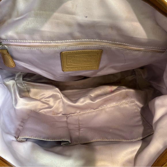 Coach Vintage Horse & Carriage Tan Canvas & Leather Shoulder Bag Silver Hardware - Picture 11 of 14